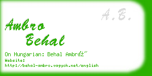ambro behal business card